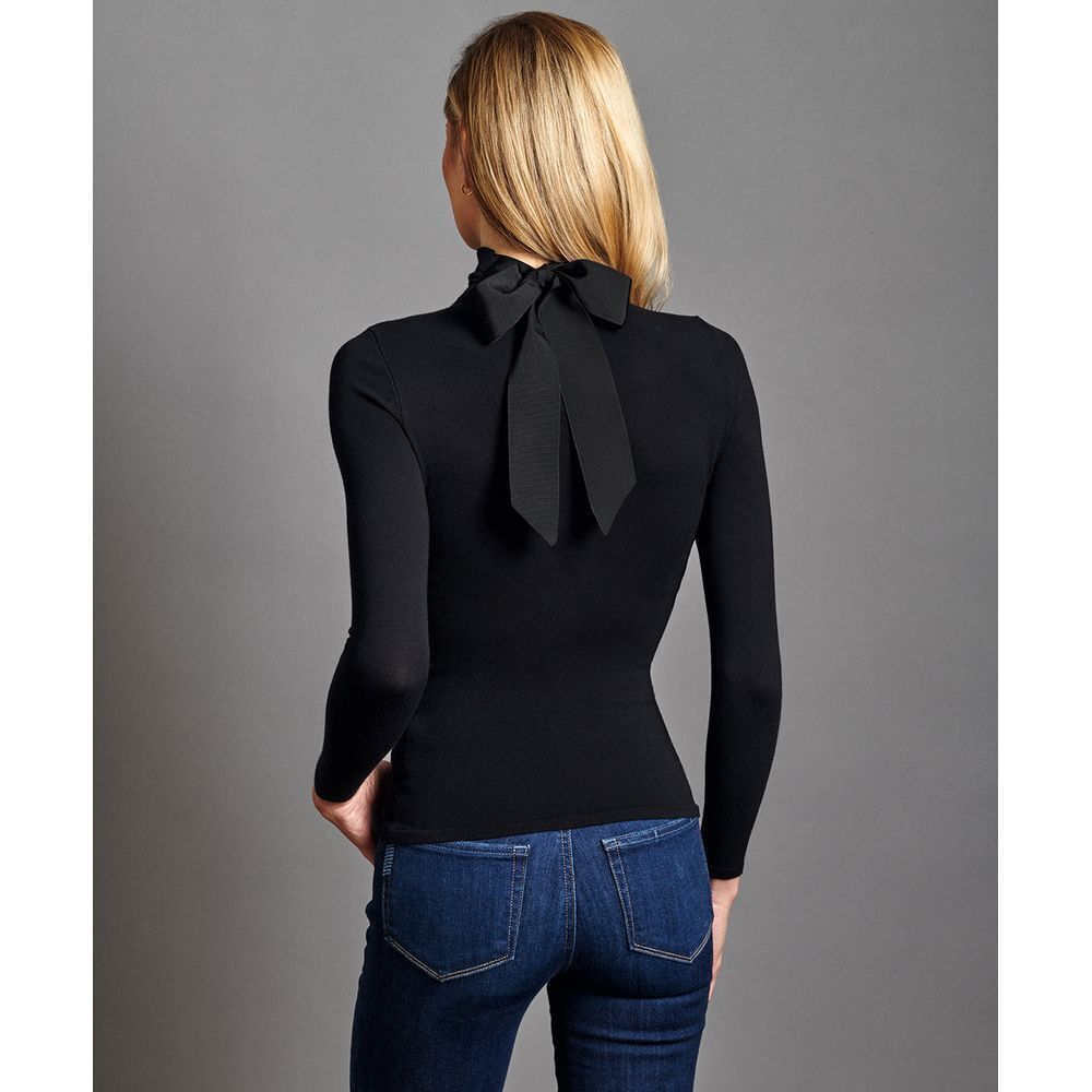 1901 Bow Back Stretch White Cotton Blend Turtleneck Long Sleeve Layered Top XL‎
